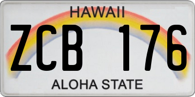 HI license plate ZCB176
