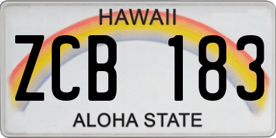 HI license plate ZCB183