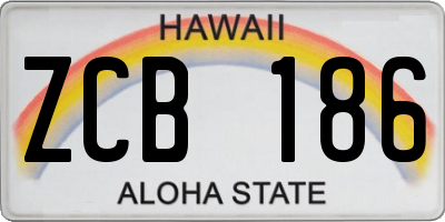 HI license plate ZCB186