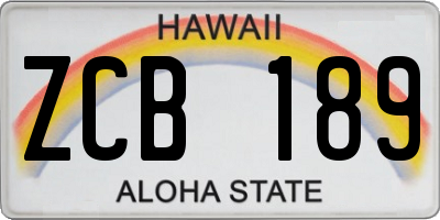 HI license plate ZCB189