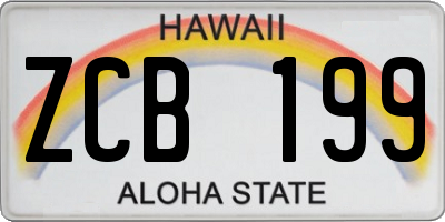HI license plate ZCB199
