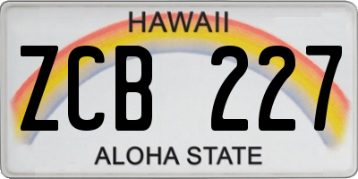 HI license plate ZCB227