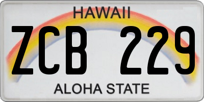 HI license plate ZCB229