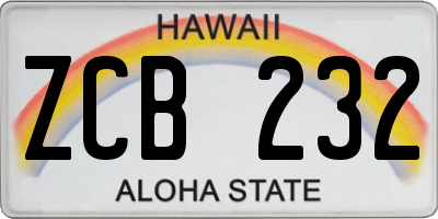 HI license plate ZCB232