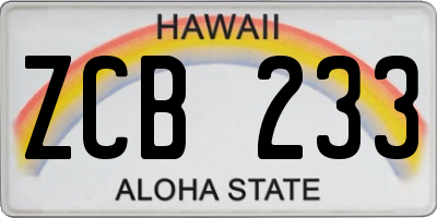 HI license plate ZCB233