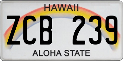HI license plate ZCB239