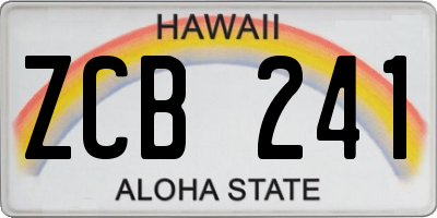 HI license plate ZCB241