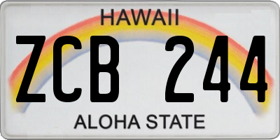 HI license plate ZCB244