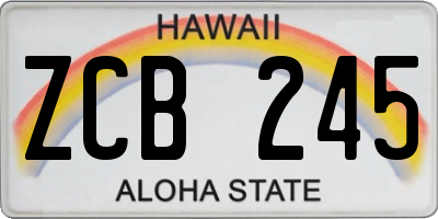 HI license plate ZCB245