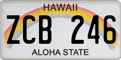 HI license plate ZCB246