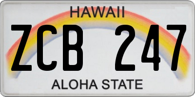 HI license plate ZCB247