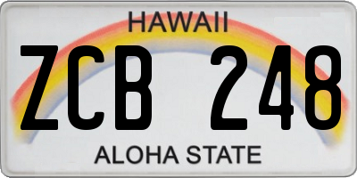 HI license plate ZCB248