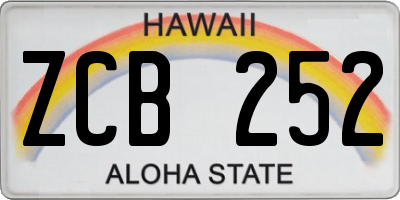 HI license plate ZCB252