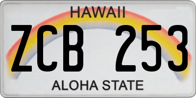 HI license plate ZCB253