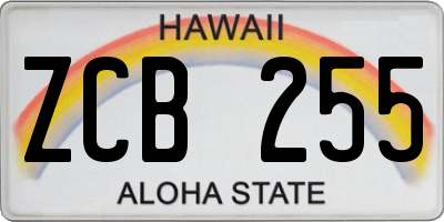 HI license plate ZCB255