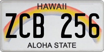 HI license plate ZCB256