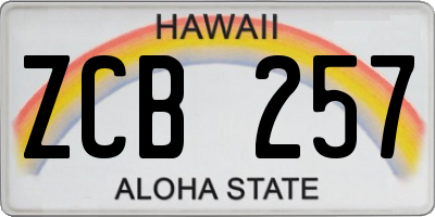 HI license plate ZCB257