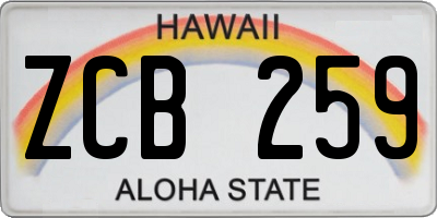 HI license plate ZCB259