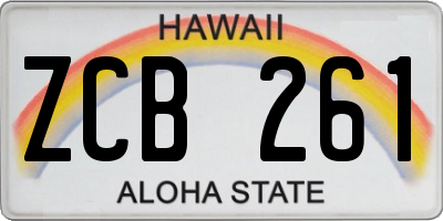 HI license plate ZCB261
