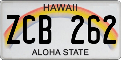 HI license plate ZCB262