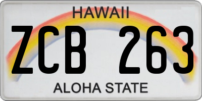 HI license plate ZCB263