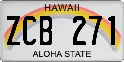 HI license plate ZCB271