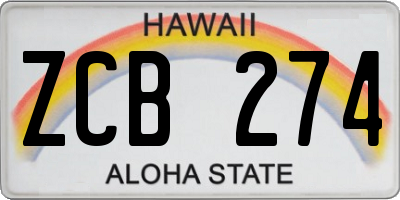 HI license plate ZCB274