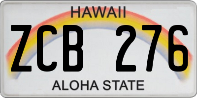 HI license plate ZCB276