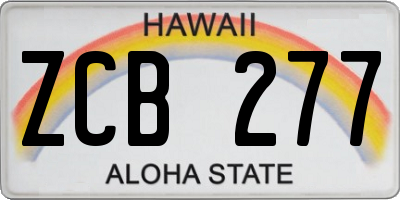 HI license plate ZCB277