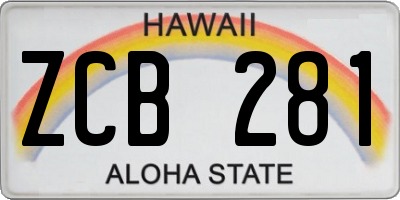HI license plate ZCB281
