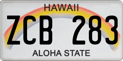HI license plate ZCB283