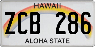 HI license plate ZCB286
