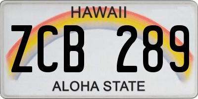 HI license plate ZCB289