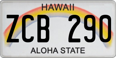 HI license plate ZCB290