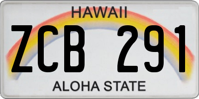HI license plate ZCB291