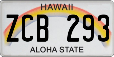 HI license plate ZCB293