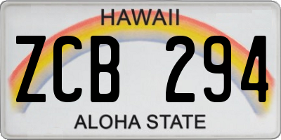 HI license plate ZCB294