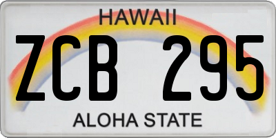 HI license plate ZCB295