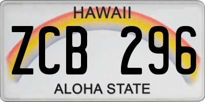 HI license plate ZCB296