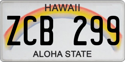 HI license plate ZCB299