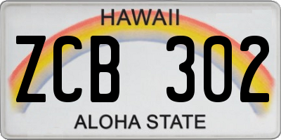 HI license plate ZCB302