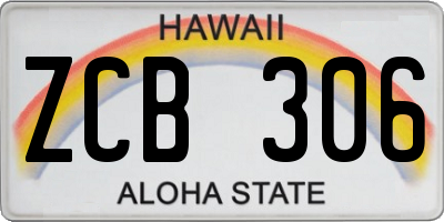 HI license plate ZCB306