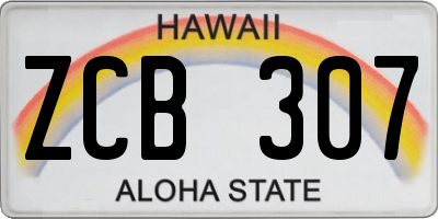 HI license plate ZCB307
