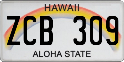 HI license plate ZCB309