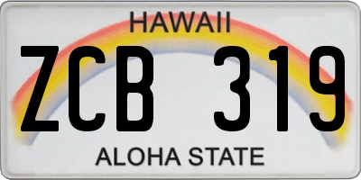 HI license plate ZCB319