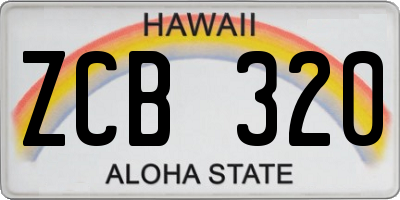 HI license plate ZCB320