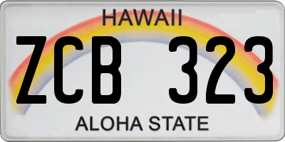 HI license plate ZCB323