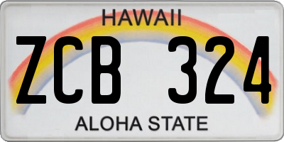 HI license plate ZCB324