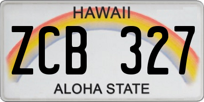 HI license plate ZCB327