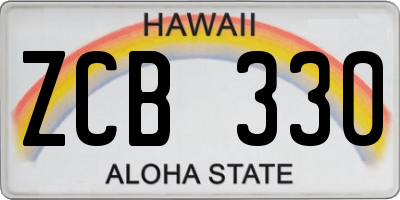 HI license plate ZCB330